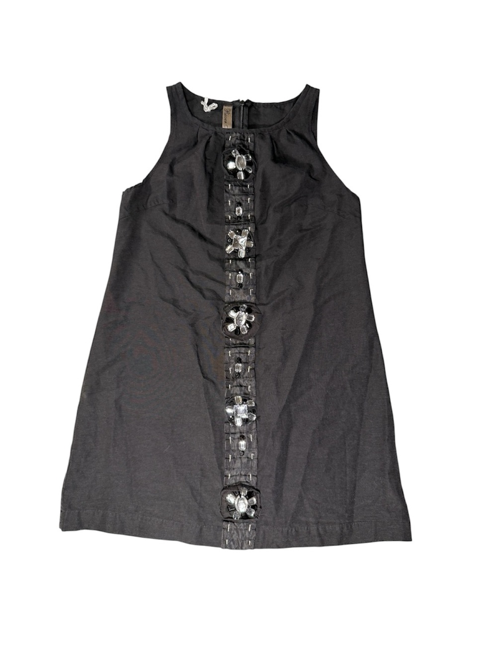 River Island Black Jeweled Sleeveless Tunic Blouse Top UK 6 EUR 32